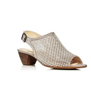 PAUL GREEN Gray Leather Adjustable Strap Arch Support Open Toe Sandal Size 5.5